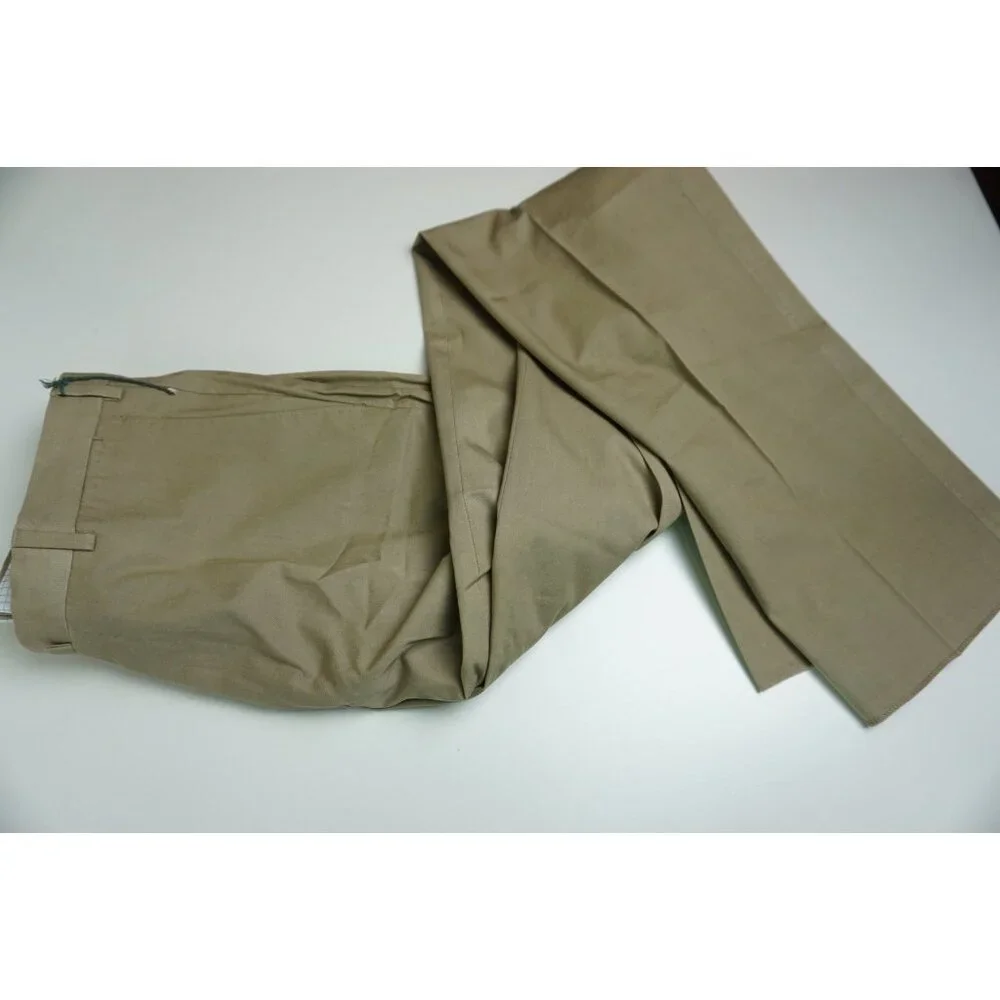 Luigi Borrelli Khaki Brown 100% Cotton Pants Sz 48 NEW